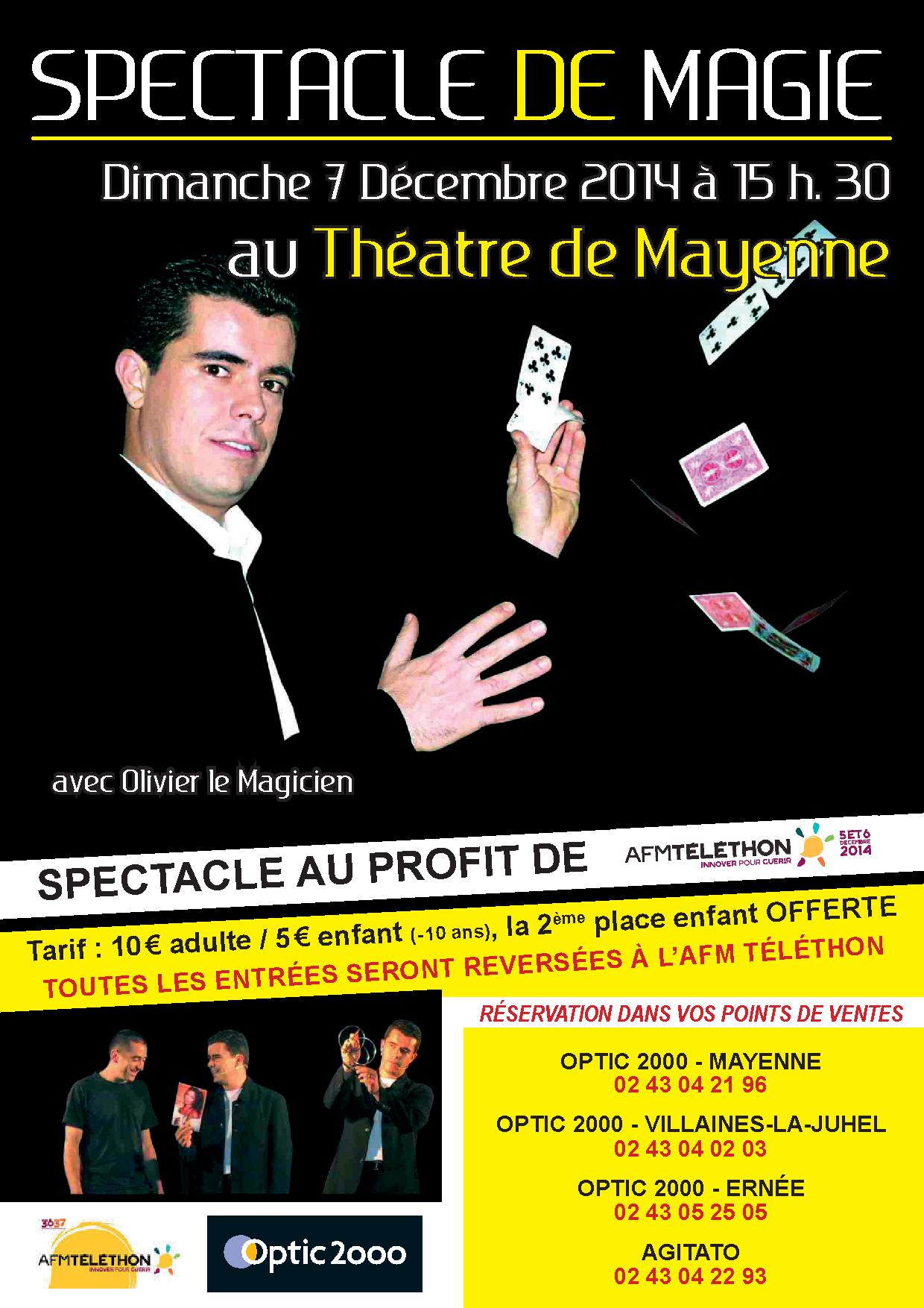 Affiche Spectacle de MagieTéléthon Mayenne 07.12.14